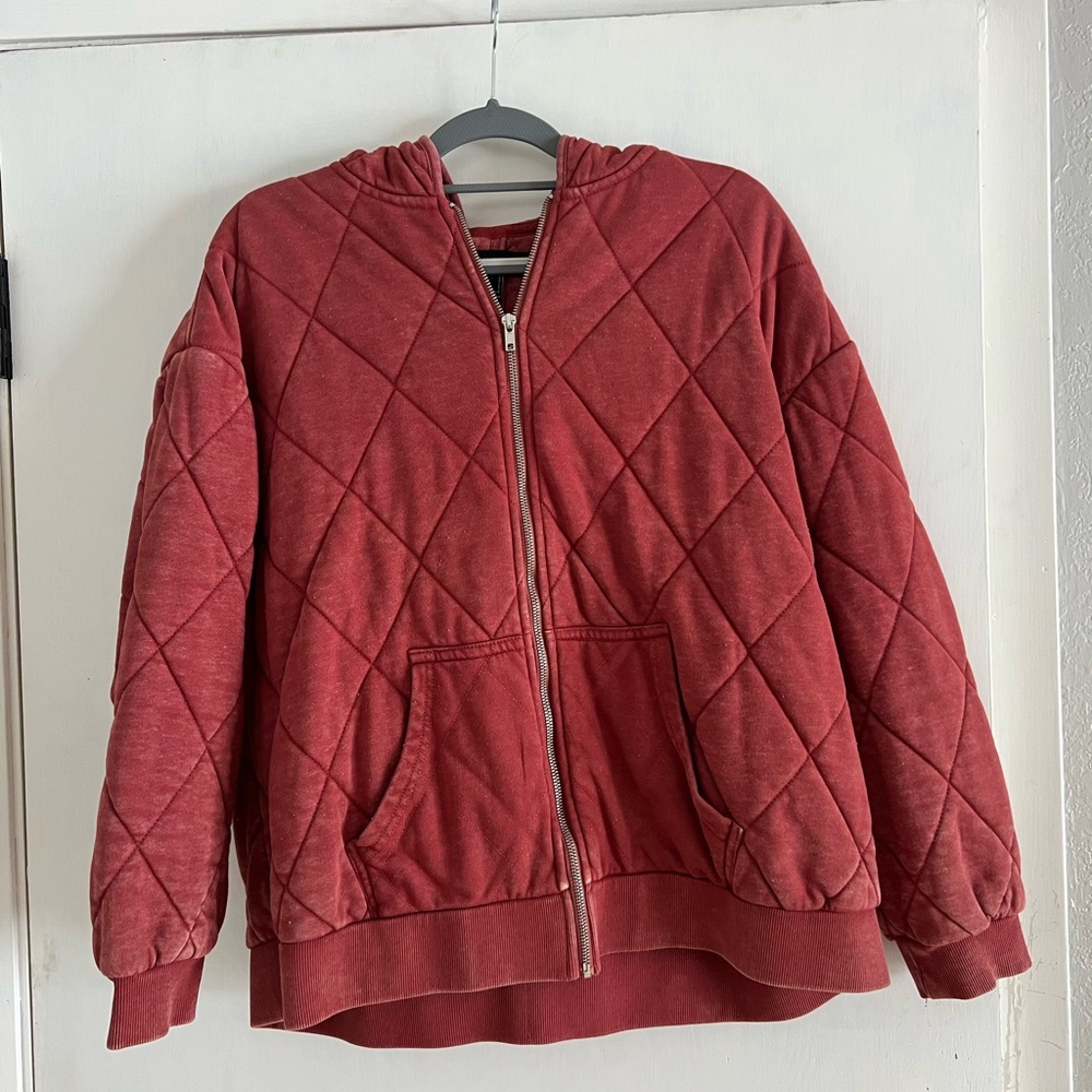 Forever 21 Red Zip-Up Hoodie